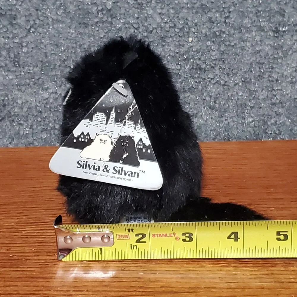 Dankin Black Kitten Silvan Stuffed Animal Plush Cat 80s Kitty Silvia And Silvan